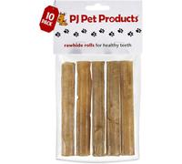 PJ Pet Products Natural Rawhide Dog Chews Treats Pressed Rolls Assorted Beef Snack Pack Of 50