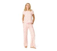 PJ Salvage Women's [Amazon Exclusive] Airy Waffle Cropped Pajama 2-Piece Pj Set, Blush, S