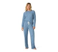 PJ Salvage Women's [Amazon Exclusive] Butter Jersey 2-Piece Pj Set Pajama, Blue Shadow, M