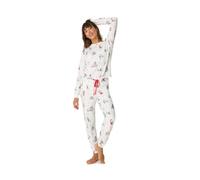 P.J. Salvage Women's Candycane Lane Pj Set Pajama, Ivory, M (Pack of 2)