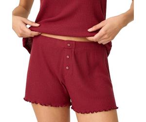 PJ Salvage Women's Textured Essentials Pajama Short Bottom, Port, M