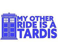 PJ4U 19CM*9CM Approx Funny Car Sticker My Other Ride Is A Tardis Vinyl Car Sticker Decal Blue