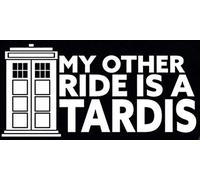 PJ4U 19CM*9CM Approx Funny Car Sticker My Other Ride Is A Tardis Vinyl Car Sticker Decal White