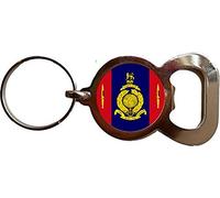 PJ4U 45 Commando Royal Marines Military Bottle Opener Metal Keyring And Velvet Gift Bag