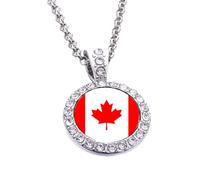 PJ4U Canada Silver Colour Necklace With Diamante Pendant And Gift Box