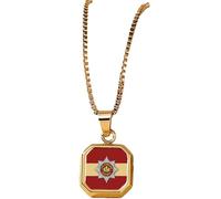 PJ4U Cheshire Regiment Military Gold Colour Necklace With Square Pendant And Gift Box