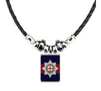 PJ4U Coldstream Guards Infantry British Army Regiment Military Black Soft Leather Necklace With Velvet Gift Bag