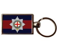 PJ4U Coldstream Guards Infantry British Army Regiment Military Oblong Luxury Double Sided Metal Keyring And Gift Bag
