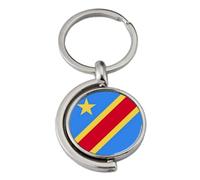 PJ4U Congo DR 2006 Central Africa Spinning Double Sided Metal Keyring And Gift Bag