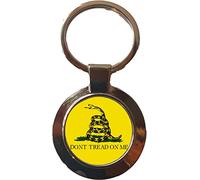 PJ4U Don't Tread on Me America Luxury Round Shaped Metal Keyring In A Gift Box