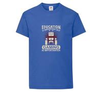 PJ4U Education is Important Gaming Xbox Children's Teens T Shirt Various Sizes and Colours (UK, Numeric, 12, 14, Regular, Regular, Royal Blue)