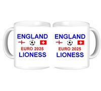 PJ4U England Women's Football Lioness Switzerland Ceramic Coffee Mug with A Smash Proof Box