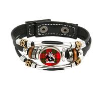 PJ4U Heron Scottish Clan Coat Of Arms Crest Scotland Black Leather Bracelet And Gift Bag