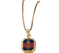 PJ4U Household Cavalry Military Gold Colour Necklace With Square Pendant And Gift Box