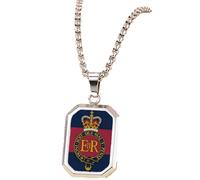 PJ4U Household Cavalry Military Silver Colour Necklace With Rectangle Pendant And Gift Box