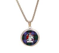PJ4U Hunter Scottish Clan Coat Of Arms Crest Scotland Silver Colour Necklace And Gift Box