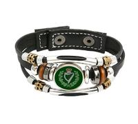 PJ4U London Irish Rifles Military Black Leather Bracelet And Velvet Gift Bag