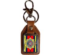 PJ4U Royal Logistics Corps Military Remembrance Brown PU Leather Square Key Fob And Gift Bag