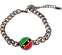 PJ4U St Kitts & Nevis Silver Colour Belcher Chain Bracelet And Gift Box