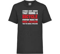 PJ4U Studies Have Shown Riding A Bike Every Makes You More Awesome Than The General Population Novelty Bicycle Bike Cycle T Shirt (UK, Numeric, 42, 44, Regular, Regular, Black)