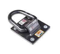 PJB Taurus Bull Ring Ground Anchor, Bolt-Down, Heavy-Duty Steel, Gol Security, Black Powder Coated, 150mm Square Base