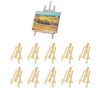 PJCFTCWKJ 10 Pack Wooden Tabletop Art Display Easel - 16" Rustic Pine Wood Easels for Painting Canvases, Art, and Crafts, Tripod, Portable Canvas Photo Picture Sign Holder (40cm)