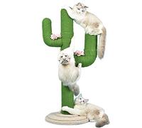 PJDDP Cactus Cat Scratching Post with Sisal Rope, Cat Claw Scratcher Cactus for Cats And Kittens,Cat Interactive Toys,Plush Sisal Scratch Pole, Cat Furniture Pet Activity Tree Tower,Green,M