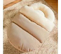 PJDDP Cat Bed Cave, Dog Bed, Cozy & Soft Pet Cave Bed, Cat Bed for Indoor with Non-Slip Bottom, Semi-Enclosed Cat Cave Nest for Small Cat And Puppy,Beige,L