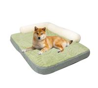 PJDDP Cat Beds for Indoor, Dog Sofa with Removable Washable Cover, Dogs Bed with Nonskid Bottom, Calming Sofa Bed for Small Cats And Dogs,Green,S