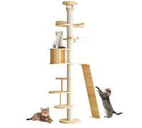 PJDDP Cat Tree Floor To Ceiling, Floor To Ceiling Cat Tower for Large Cats, Narrow Cats Tree with Scratching Posts, Space Capsule And Condo for Jump And Climb,Style C