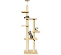 PJDDP Cat Tree Floor To Ceiling Sisal, Cat Climbing Pole Floor To Ceiling, Tall Narrow Cats Tree Skinny with Adjustable Height(102.3-106.3 Inches) for Cats To Jump And Climb