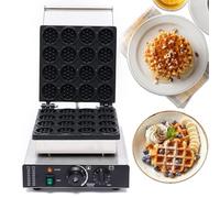 PJDDP Commercial Waffle Maker, 16PCS Mini Round Belgian Waffle Iron with Temp and Time Control, 1750W Non-stick Electric Waffle Baker Machine for Bakery,Restaurant,Hotel,Snack Bar,Cafes