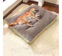 PJDDP Dog Bed, Dog Bed Mat with Removable Machine Washable Cover, Dog Bed Matterss for Crate with Anti-Slip Backing for Small Medium And Large Dogs,Green,XL