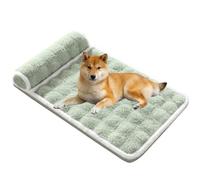 PJDDP Dog Bed Orthopedic, Dog Mat for Crate with Removable Washable Cover, Plush Dogs Bed for Crate with Egg Crate Foam & Non-Slip Bottom for Medium Small Dogs,green,L