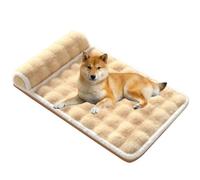 PJDDP Dog Bed Orthopedic, Dog Mat for Crate with Removable Washable Cover, Plush Dogs Bed for Crate with Egg Crate Foam & Non-Slip Bottom for Medium Small Dogs,Khaki,XXL