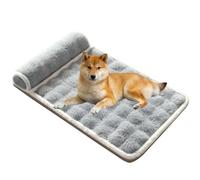 PJDDP Dog Bed Orthopedic, Dog Mat for Crate with Removable Washable Cover, Plush Dogs Bed for Crate with Egg Crate Foam & Non-Slip Bottom for Medium Small Dogs,gray,M