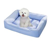 PJDDP Dog Cooling Bed, Fluffy Anti Anxiety Dog Beds, Watertight Dogs Bed with Removable Washable Cover And Anti-Slip Bottom for Keeping Pet Cool,Blue,XL