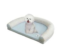 PJDDP Dog Cooling Mat, Cat Cooling Bed with Pillow, Cool Pet Mat with Removable Washable Cover for Indoor Pets Non-Slip Kitty Nest, Perfect for Hot Summer Days,M