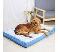 PJDDP Dog Cooling Mat Extra Thick, Cooling Dog Bed, Pet Cooling Mat, Breathable Summer Dogs Cooling Pad with Removable Washable Cover, Double-Sided Use,Blue,XL