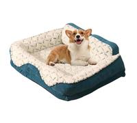 PJDDP Dog Couch, Calming Dog Bed with Removable Washable Cover, Pet Bed with Egg Crate Foam, Cat Sofa with Nonskid Bottom for Small Dogs And Cats,Blue,XL