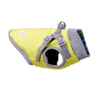PJDDP Dog Vest Fleece Jacket with Harness Built In, Dog Fleece Coat with Double D-Ring for Leash, Watertight Dogs Winter Jacket for Small Dogs,Yellow,L