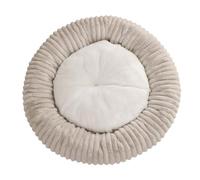 PJDDP Donut Dog Bed, Round Fluffy Plush Pet Bed with Anti-Slip Bottom, Calming Dog Mat, Fluffy Cat Beds for Small Medium Dogs And Cats,beige,S