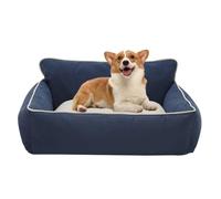 PJDDP Fluffy Dog Sofa, Dog Couch Bed with Removable Washable Cover, Pet Couch with Non-Slip Bottom, Comfortable Dogs Sofa Bed with Backrest And Armrests for Small To Large Dogs,M