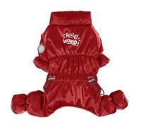 PJDDP Four Legged Warm Dog Jacket, Dog Winter Coat, Adjustable Warm Coats & Jackets for Dogs, Windproof Full Body Dog Snowsuit with Harness Hole for Small Dogs,red,XXL