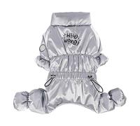 PJDDP Four Legged Warm Dog Jacket, Dog Winter Coat, Adjustable Warm Coats & Jackets for Dogs, Windproof Full Body Dog Snowsuit with Harness Hole for Small Dogs,silver,XL