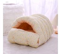 PJDDP Kitten Sleeping Bag, Cat Bed for Indoor Cats, Cat Cave Bed Cat House Cat Tent, Cats Deep Sleep Nest House Indoor Cozy Dog Bed, Removable And Washable,Yellow,M