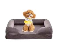 PJDDP Memory Foam Dog Beds, Dog Couch with Waterproof Lining And Non-Skid Bottom, Pet Beds with Washable Removable Cover for Small To Large Dogs,Brown,M