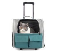 PJDDP Pet Rolling Carrier, Pet Travel Carrier Dog Carrier with Wheels,Pet Trolley Bag,Cat Dog Carriers Luggage Bag, Breathable Pet Travel Carrier for Dogs Cats