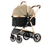PJDDP Pet Stroller, 3 in 1 Dog Stroller for Medium Small Size Dogs, Large Cat Stroller with Detachable Carrier for Puppies, Doggies, Kitties, Bunnies,Gold