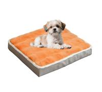 PJDDP Plush Dog Bed for Crate, Cat Beds for Indoor Cats with Removable Washable Cover Egg-Crate Foam Pet Pad Mat with Anti-Slip Bottom, Dog Mattress for Small Medium Dogs,Orange,S
